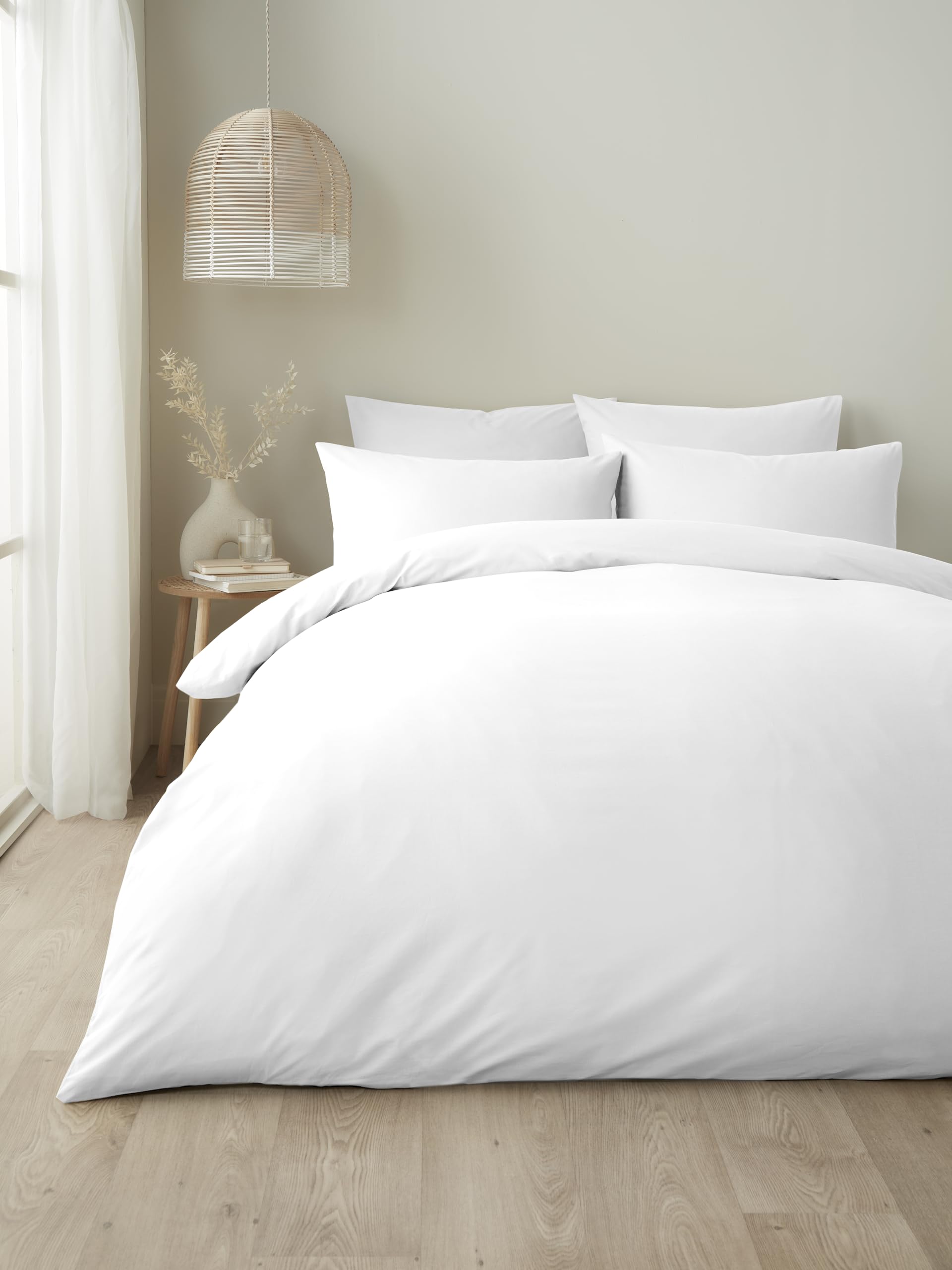 Appletree White Duvet Cover Sets - King Bedding Size (230 x 220cm) - Simple Plain Plain Duvet Cover Bedding - Soft & Luxury 100% Cotton