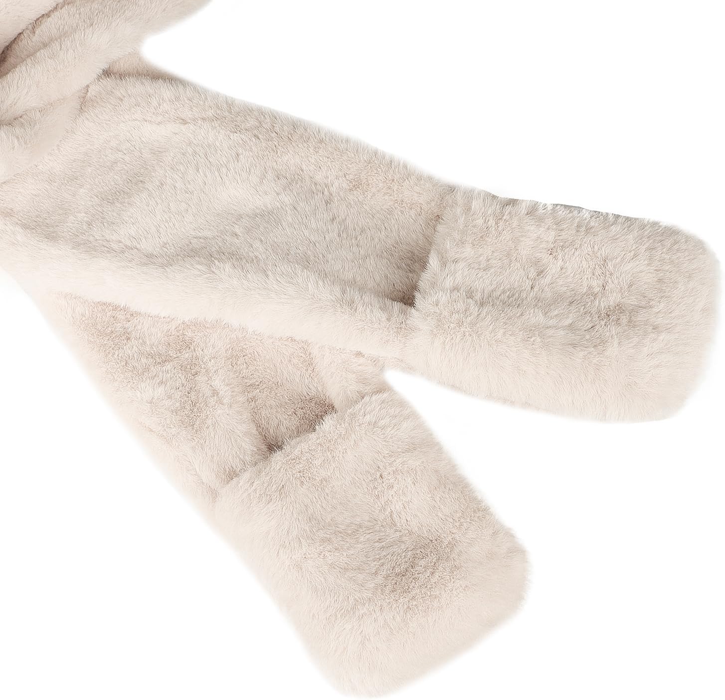 Kid Animal Hooded Hat 3 in 1 Furry Earflap Cap Scarf Mittens Cute Bear Warm Winter Plush Hoodie Hat Full Pocket Set for 6-12Y - Image 8