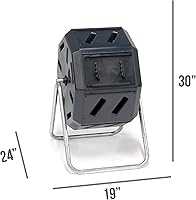 Vista 7 de FCMP Outdoor IM2000 - Compostador giratorio para exteriores fabricado en Canadá, 100% de resina reciclada - Recipiente giratorio de compostaje