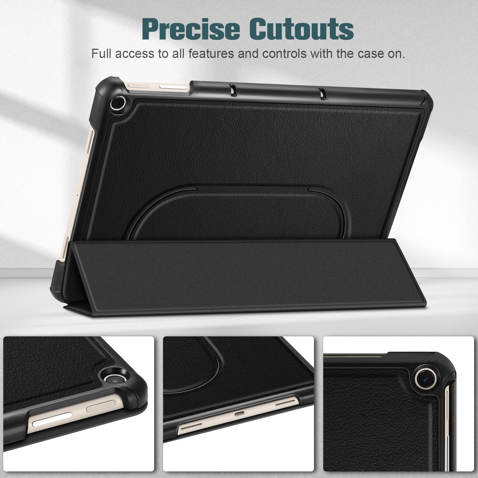Fintie Slim Case for Google Pixel Tablet 11 Inch 2023, Ultra Thin Lightweight Hard Back Shell Tri-Fold Stand Protective Cover for Google Pixel Tablet, Compatible with Charging Dock, Black