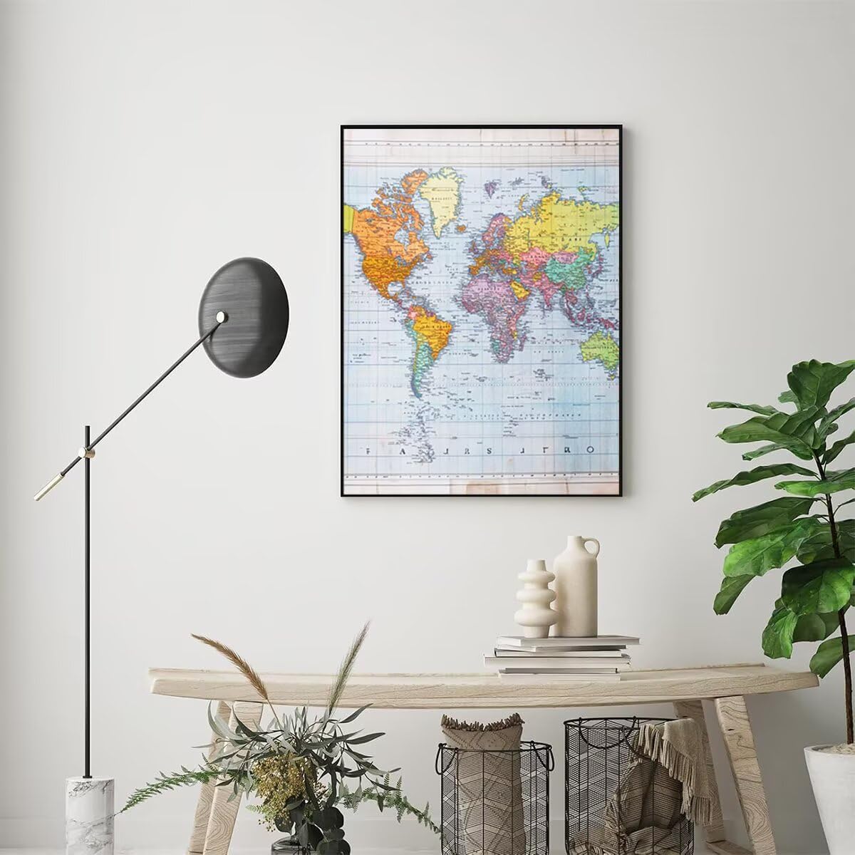 Dipingi con i Numeri Adulti Mappa, Paint by Numbers Astratto, Kit di Pittura Acrilica Hobby Creativi Adulti Fai-da-Te con Vernici e Pennelli per Decora la Casa, Regalo 90x120cm Senza Cornice AQ-5