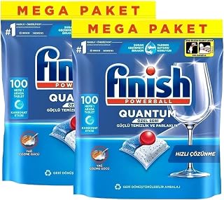 Finish Powerball All In 1 Quantum Dishwasher Tablets 100's Regular Pack of 2