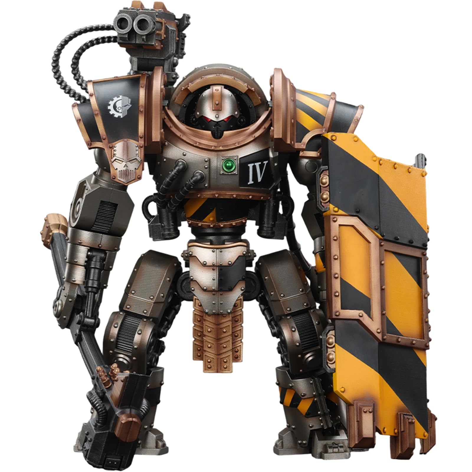 JOYTOY Warhammer 40k Iron Warriors Iron Circle Domitar-Ferrum Class Battle-automata with Karceri Battle Shield and Graviton Crusher 1/18 Action Figure