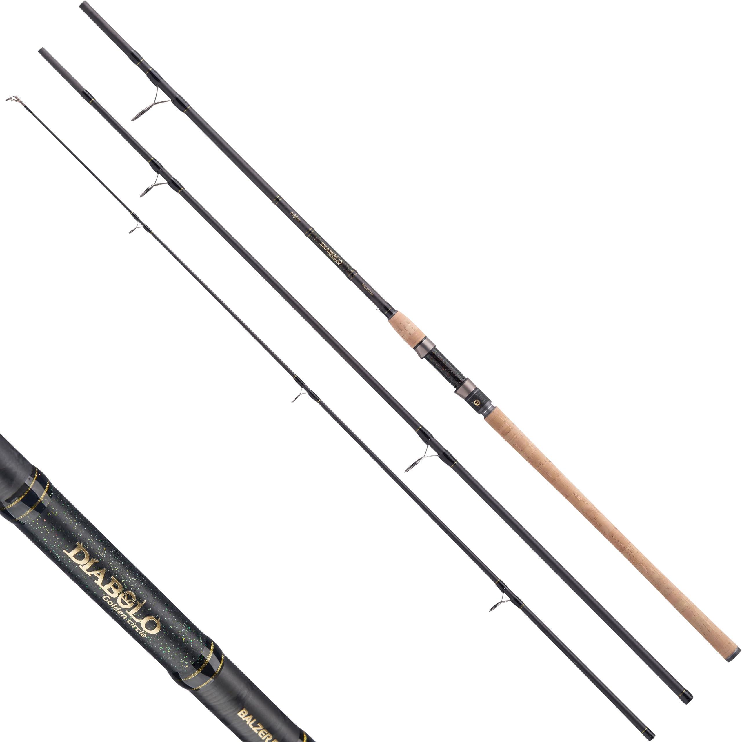 Balzer Karpfenrute Diabolo Golden Circle Carp Oldschool 3,60 m - Profi Angelrute Karpfen 3 teilig, 40-80g