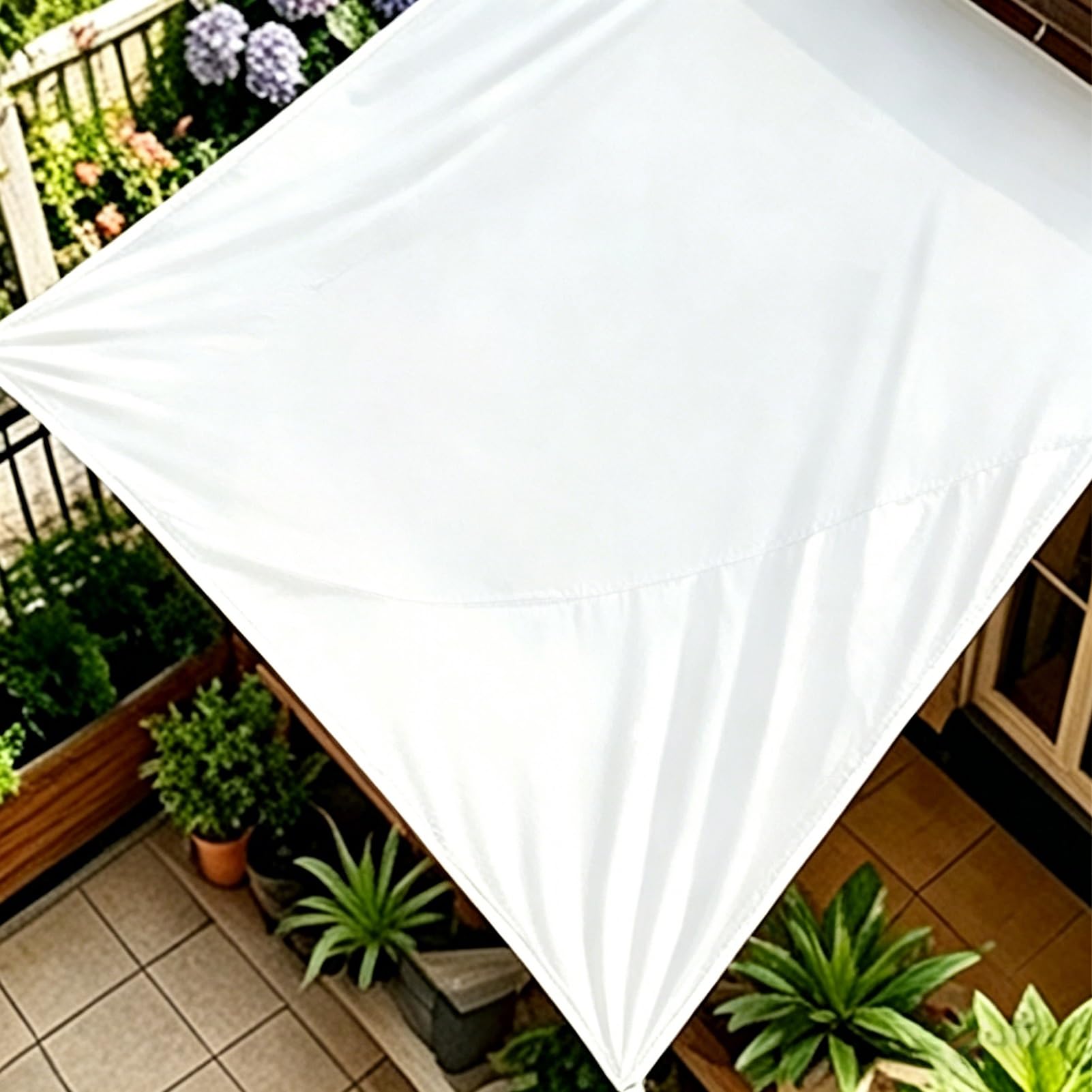 Tarpaulin Sheet Cover 1.8x2.4m 2x3m 3x4m 3x6m 4x6m Heavy Duty Waterproof White Tarp Thicken Canvas Shed with Reinforced Grommets(4x5m(13.1ftx16.4ft))