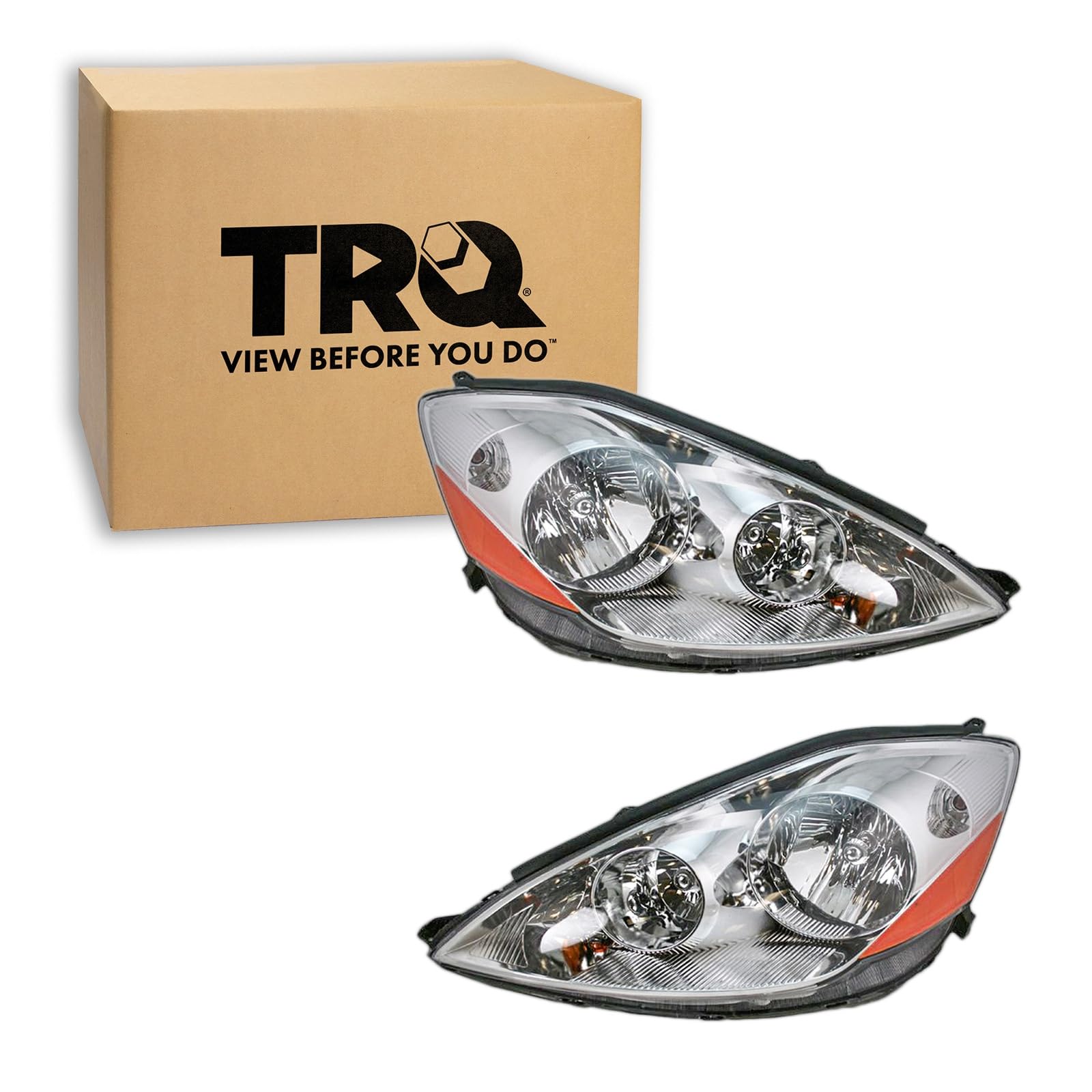 TRQ Headlight Assembly Set TO2502172 TO2503172 Compatible with 2006-2010 Toyota Sienna