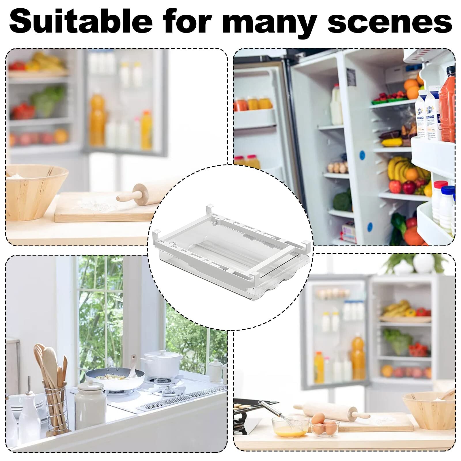 Organizador de Huevos con Cajón para Refrigerador Caja para Huevos Transparente con Cajón Extraíble Dispensador Automático para Hasta 21 Huevos Ahorra Espacio en PET