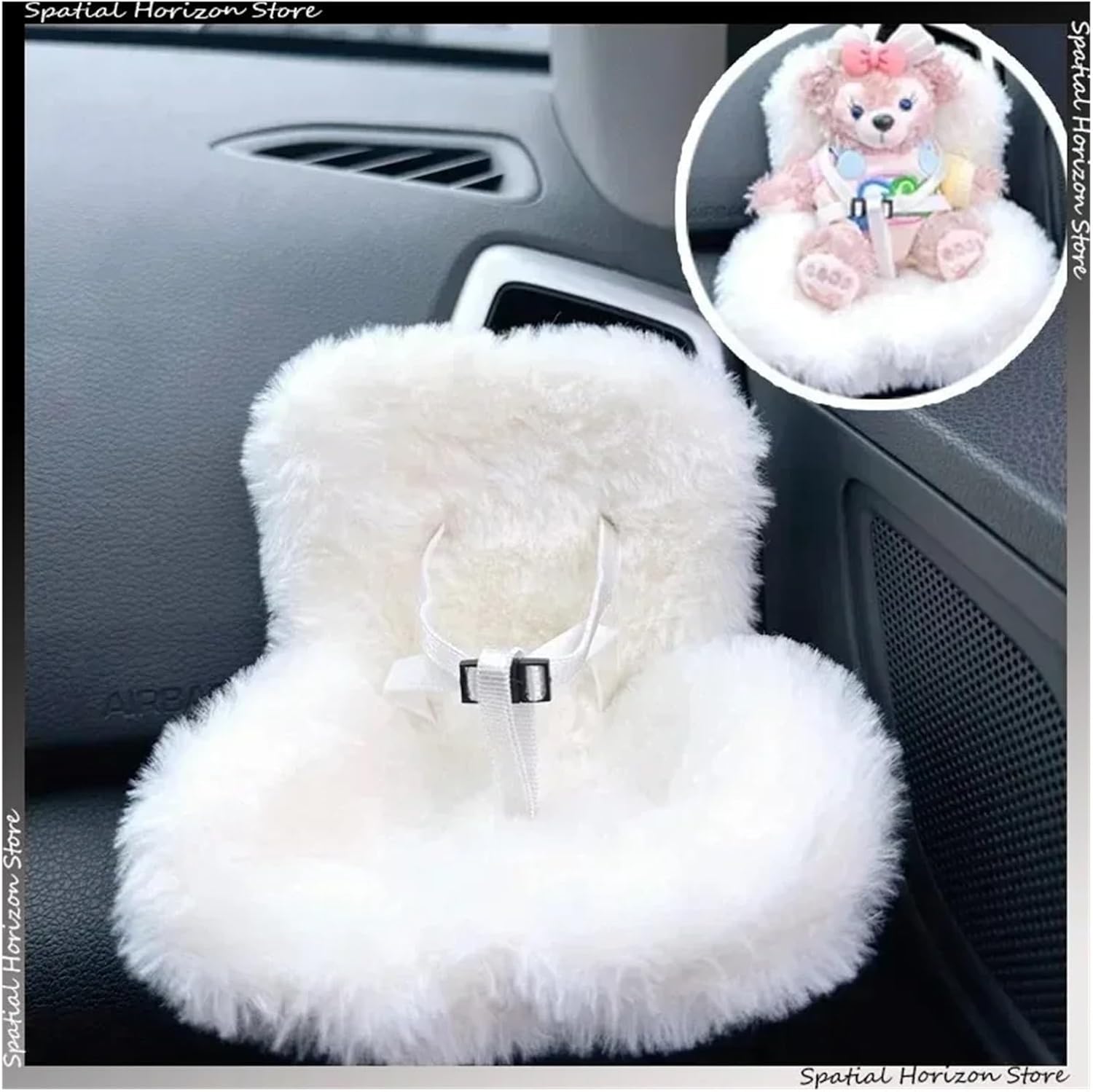Mini Plush Seat Kawaii for Labubu Idol Kpop Doll Display Seat Car Air Aromatreatment Decoration Accessories(Type 2 Orange)