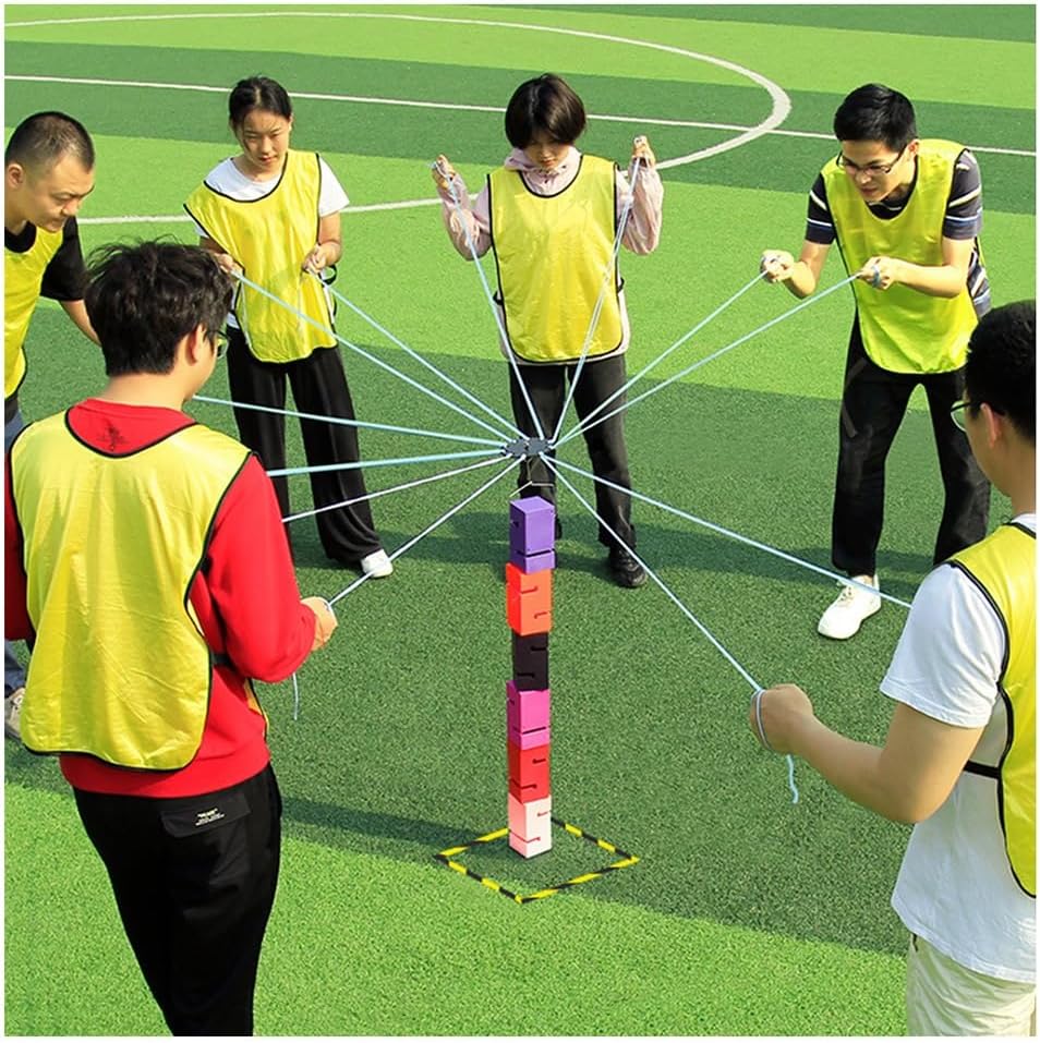 Team Building Game Building Blocks, Sturdy and Durable ABS Material, Improve Group Leadership Communication Skills (Color : Green, Size : 10PCS)