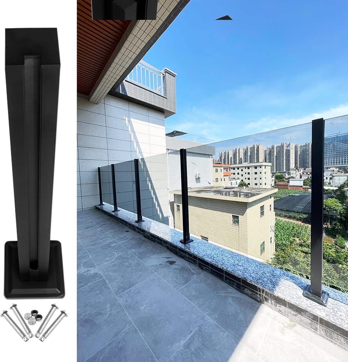 Poteau de panneau de verre en acier inoxydable 304 pour balustrade
