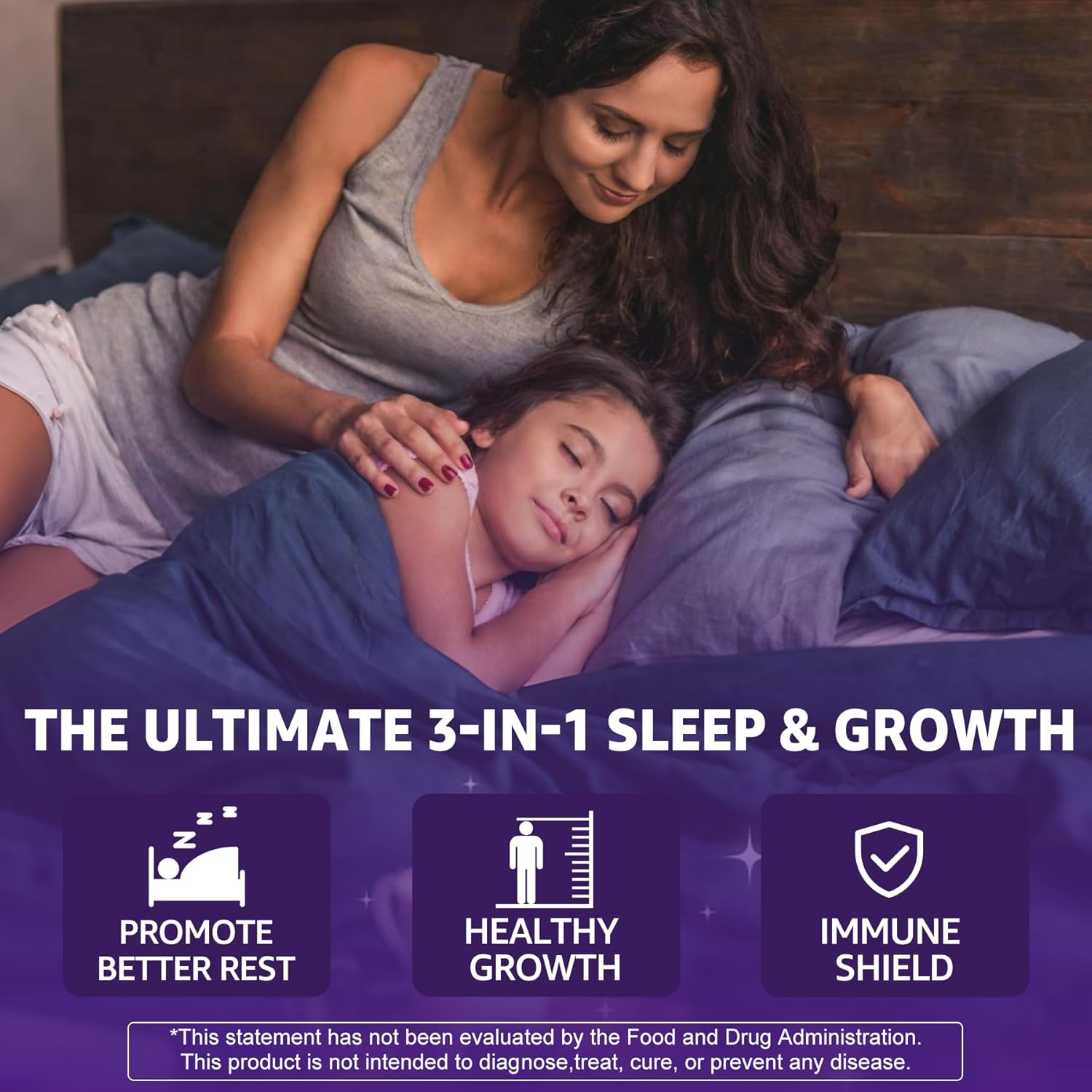 Kids Sleep Gummies - Magnesium Glycinate for Kid, Melatonin Free Nighttime Gummies | with Vitamin C for Immune, Calcium & D3 for Growth | GummieJel Liquid-Filled Melatonin Alternative, 60ct - Image 3