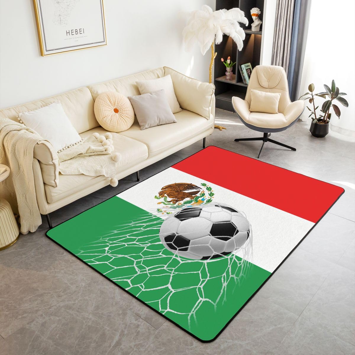 Loussiesd Dywan do gry w piłkę nożną 100 * 150 cm do sypialni