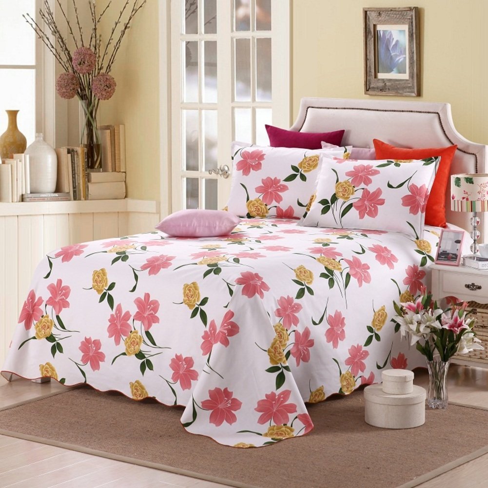 Feuilles de dentelle rembourré de Vichy en pur coton pour lit double king size 250x235