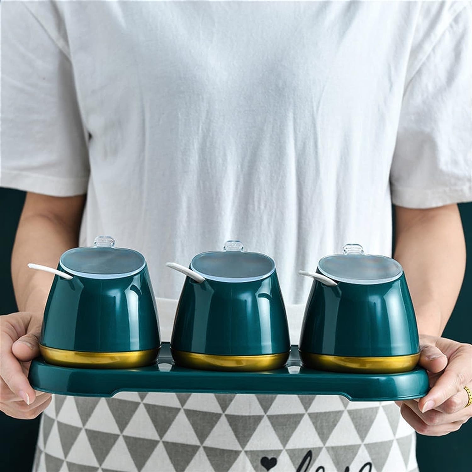SAeWare Tarro de condimentos, contenedor de especias, juego de tarros de condimentos, salsa, vinajero, dispensador de condimentos, estante de especias, botella de condimentos, juego de recipientes de