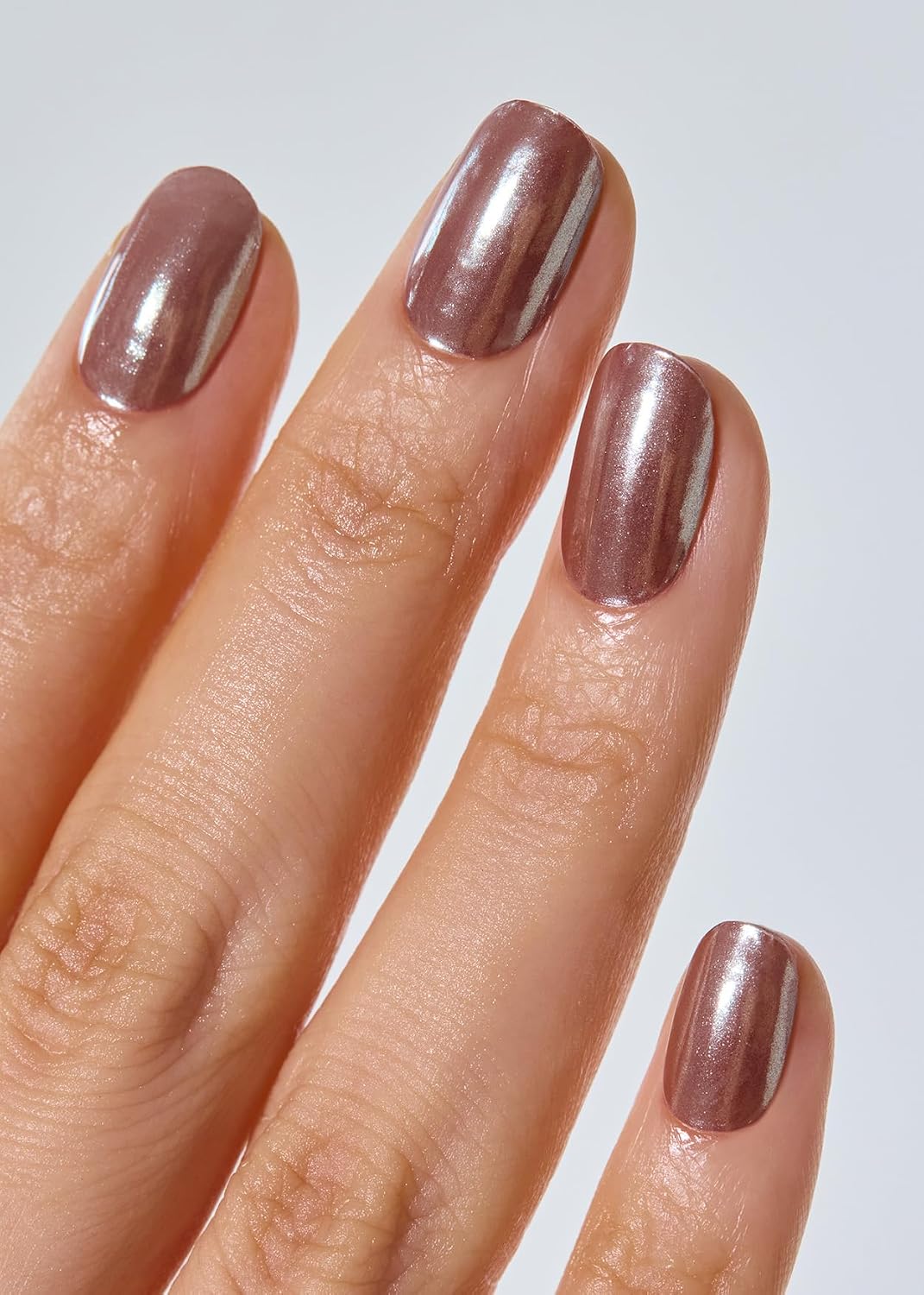 ohora semi cured gel nail strips (n chocolate chrome) - works with any nail lamps, salon-quality, long lasting, easy to apply & remove - includes 2 prep pads, nail file & wooden stick