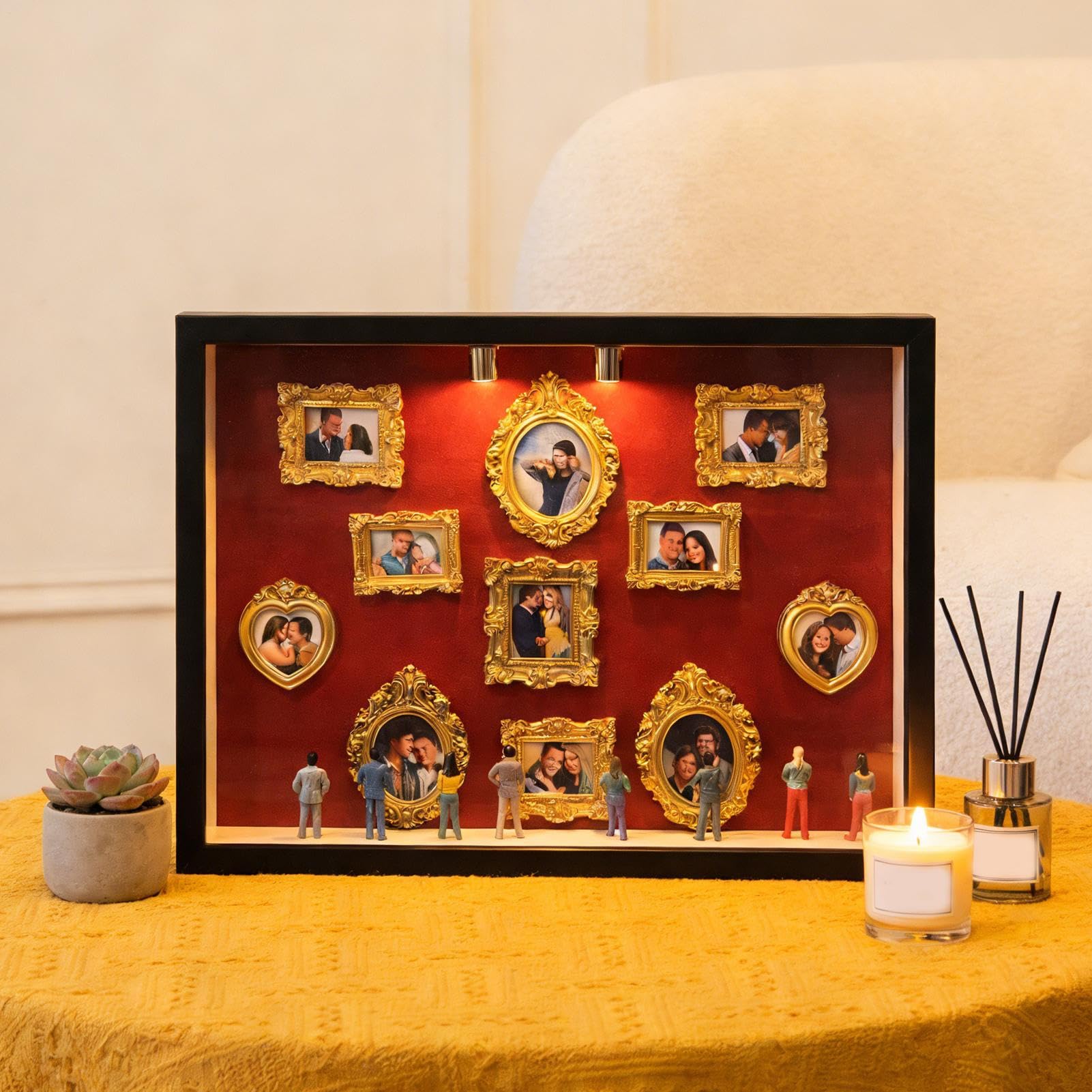 Mini Muzeum Pudełko z Sylwetkami DIY Dekoracja Biurkowa