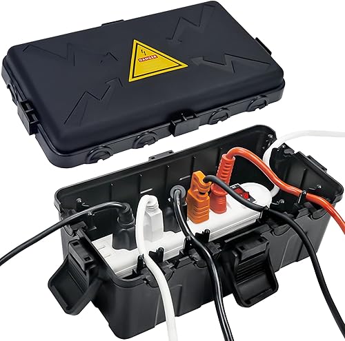 Hrensaw Caja eléctrica mediana para exteriores (10.6 x 5.5 x 4.5 pulgadas), caja de conexión resistente a la intemperie con 6 entradas de cables,