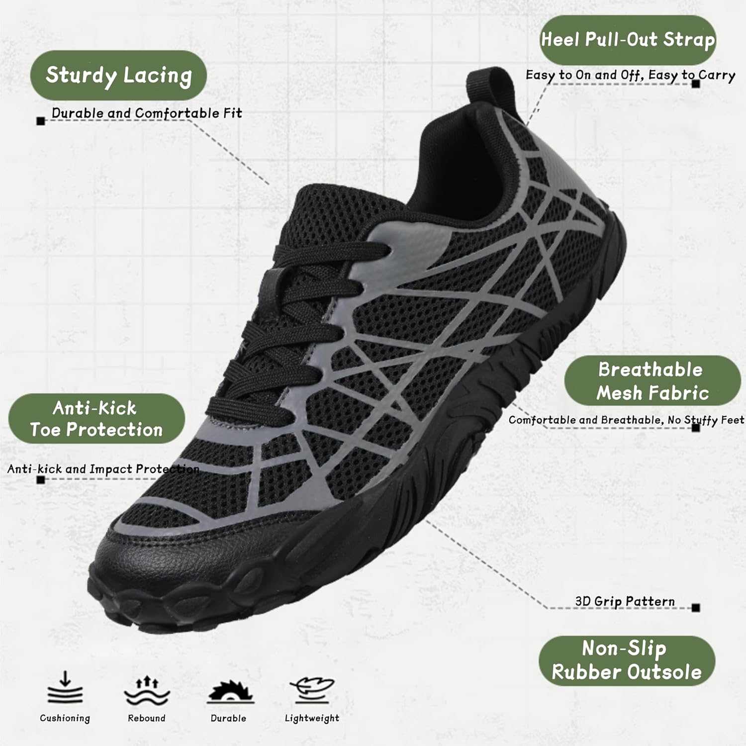 Men's Wide Minimalist Barefoot Sneakers Men's Minimalist Trail Running Shoes