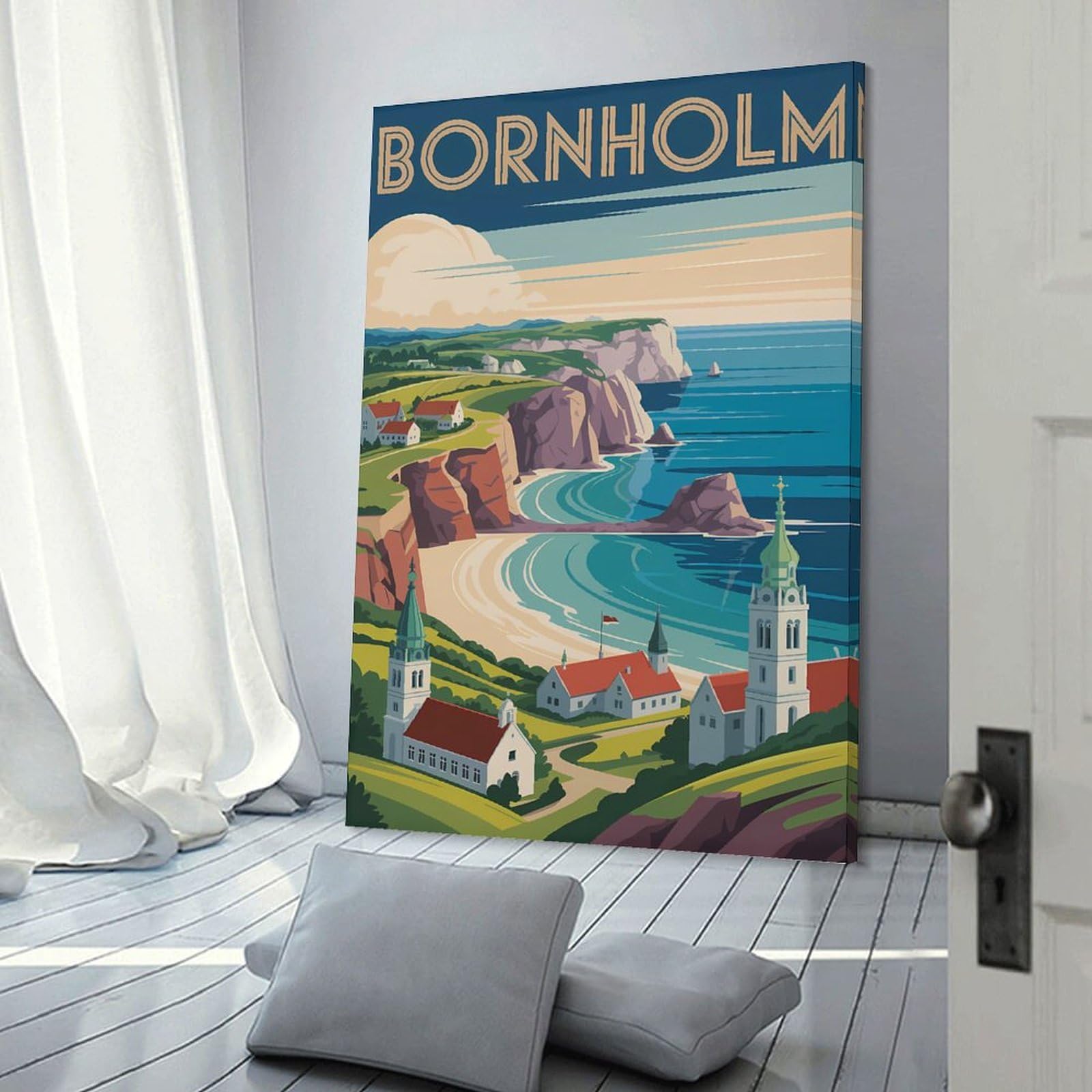 Junmoney Bornholm Travel (4) Wall Picture Print 20x30inch(50x75cm), for Picture Wall Styling in Lounge Or Bedroom, Ideal for Building A Coordinated Art Wall