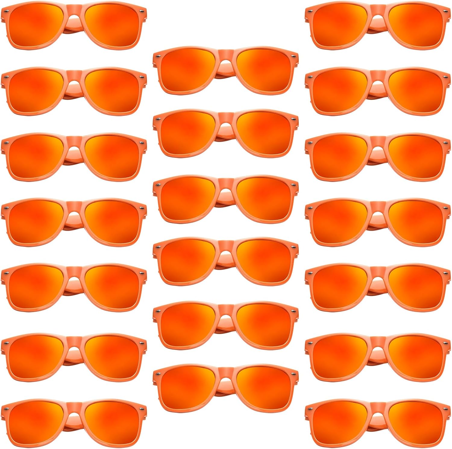 Pibupibu 10/20 Pack Neon Sunglasses for Women Men Bulk, Wholesale 80s Retro Colorful Mirrored Party Glasses Adult Unisex