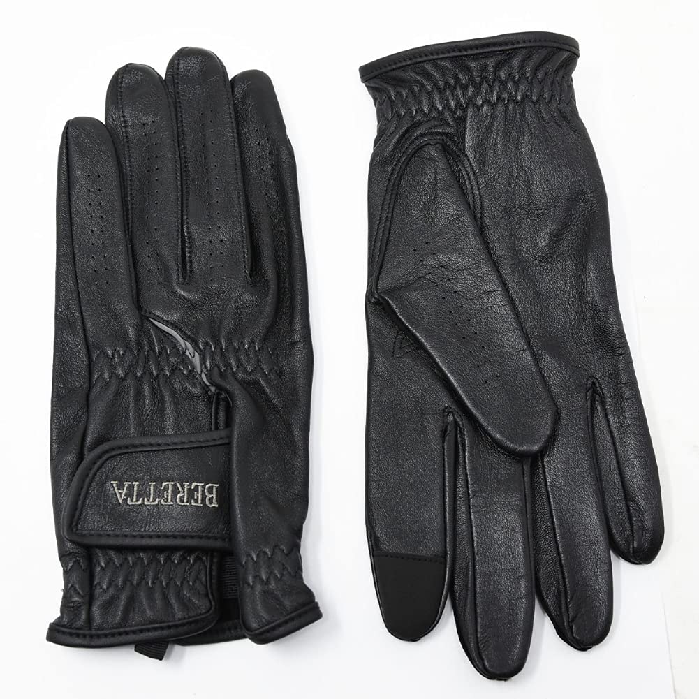Beretta Unisex Touch Screen Black Leather Competition Shooting Gloves, Large