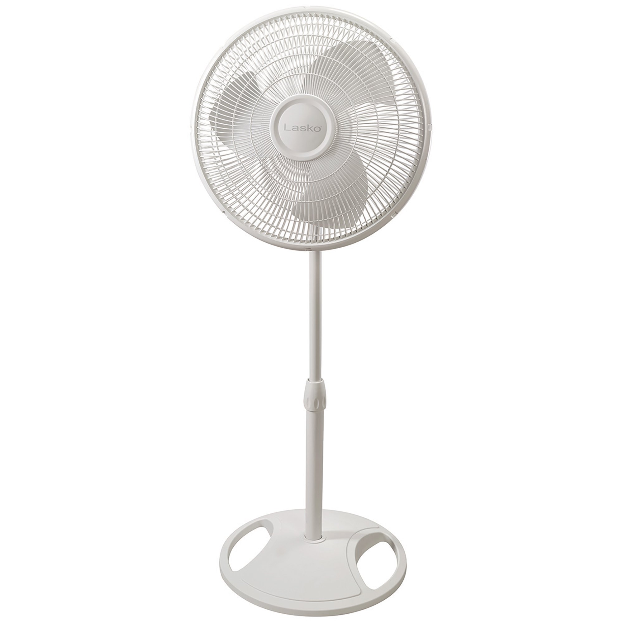 Photo 1 of Lasko 2520 16 Inch 3-Speed Quiet Adjustable Tilting Wide-Area Oscillating Standing Pedestal Fan for Bedroom, Kitchen, Home, and Office, White