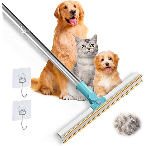 SHINGTURE Uptoroot Cleaner Pro Pet Hair Remover,56’’ Adjustable Handle Carpet Rake, Extra-Wide & Durable Edge of Pet Hair Remover for Embedded Fur Removal from Carpet,Stair or Rug, Dog Hair Remover