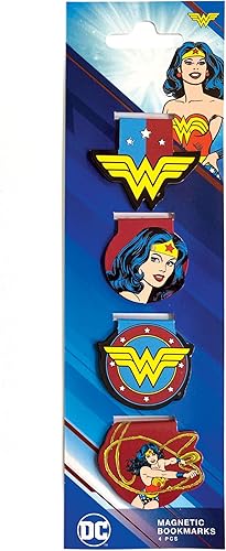 Miniatura 3 de Paper House Productions DC Comics Wonder Woman - Juego de 4 marcadores magnéticos troquelados de 1 pulgada