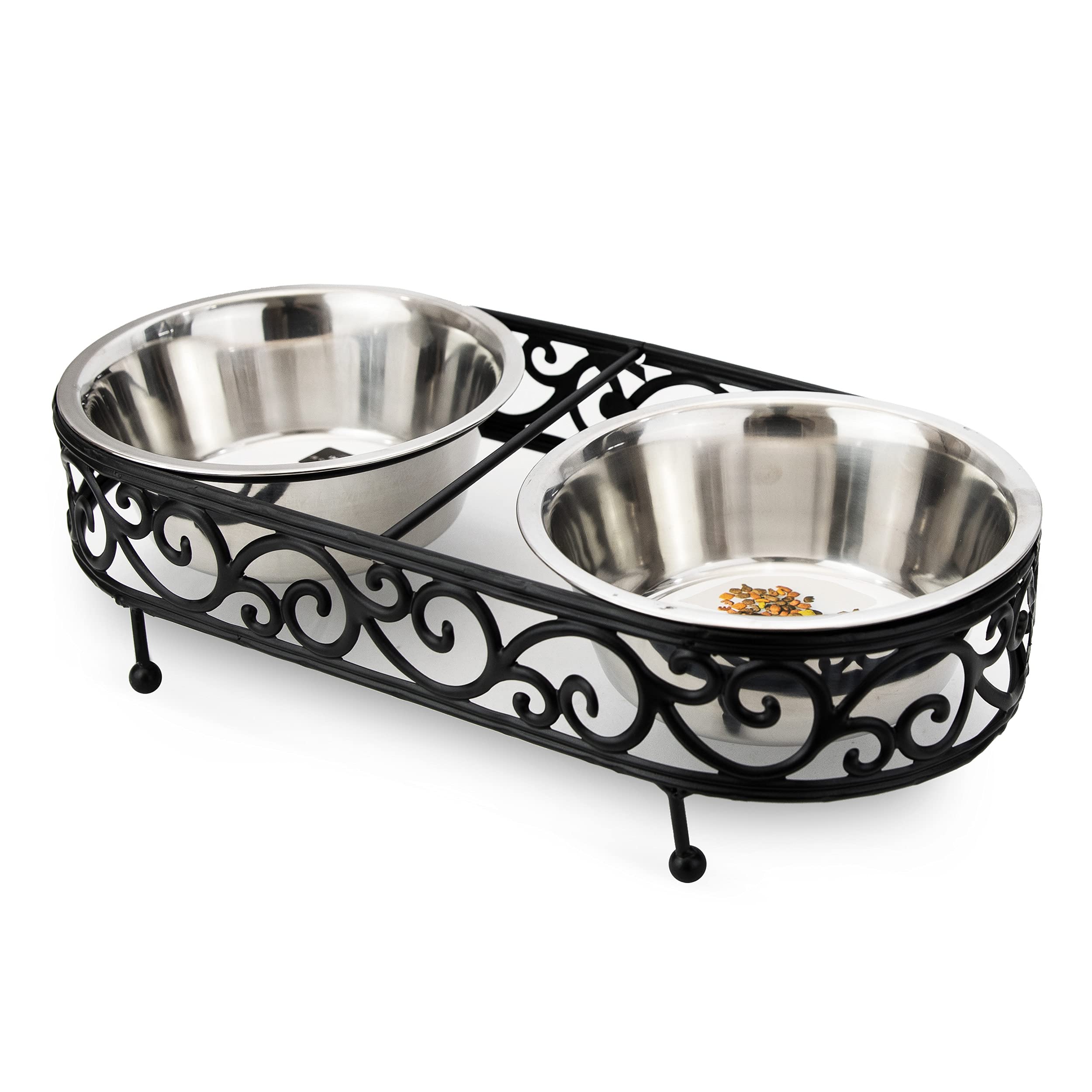 Barkley & Evans Elevated Double Pet Feeder - Stainless Steel Bowls On Metal Stand For Dogs & Cats - View #4