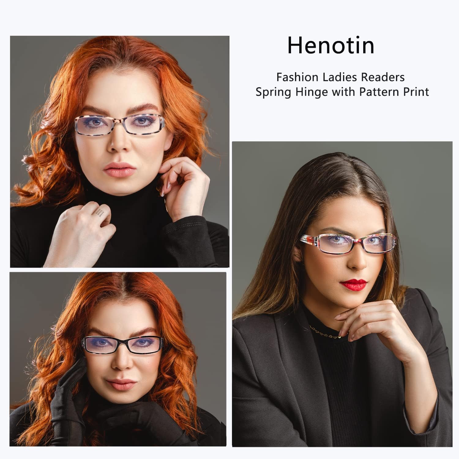 Ladies Reading Glasses 6 Pairs Blue Light Blocking Readers Spring Hinge with Pattern Print Eyeglasses for Women (Multi-Color, 2.0, multiplier_x) - Image 2