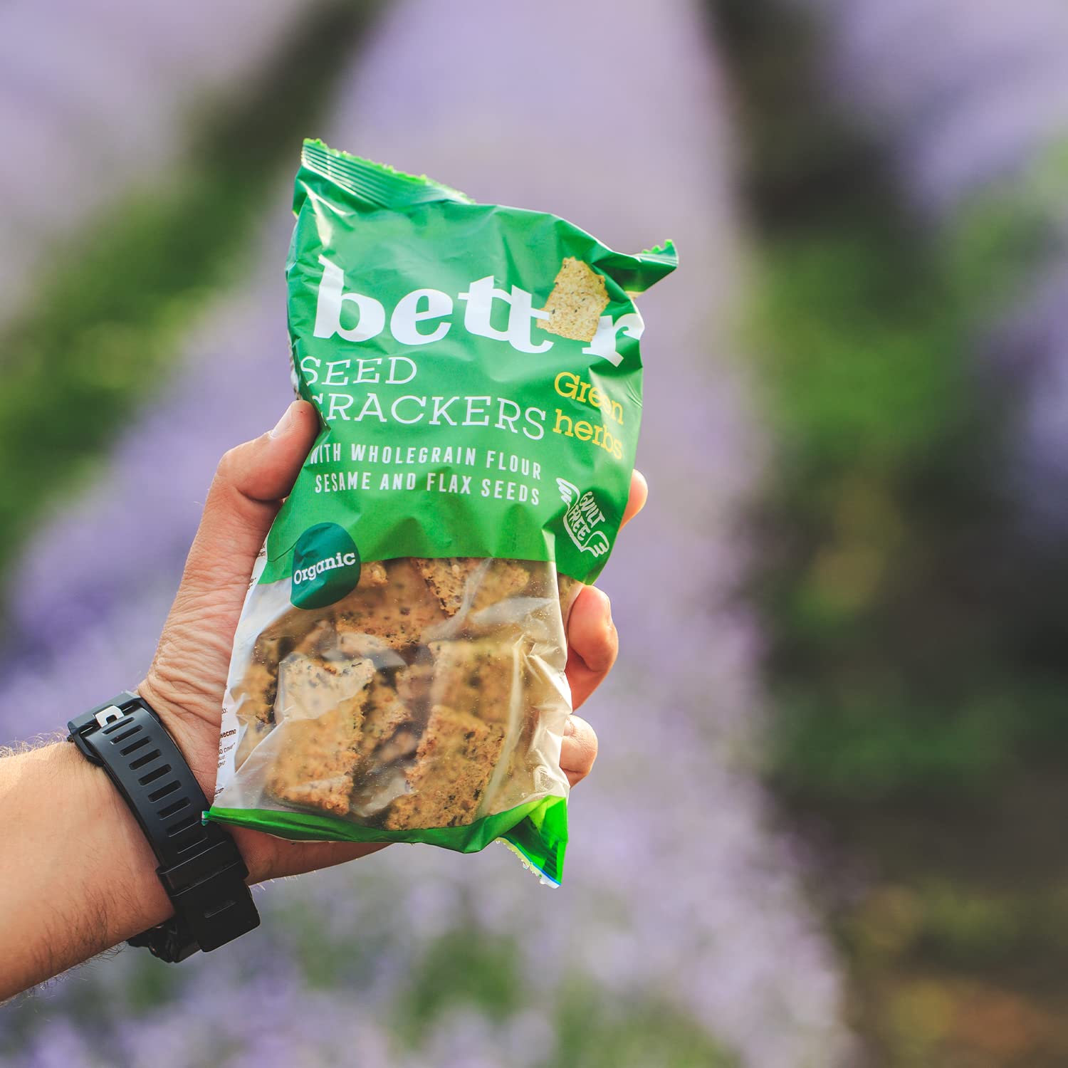 Bett’r Seed Crackers Grüne Kräuter. Bio, Vegan, Organisch Nuss und Samen Snacks-10 x 150 g