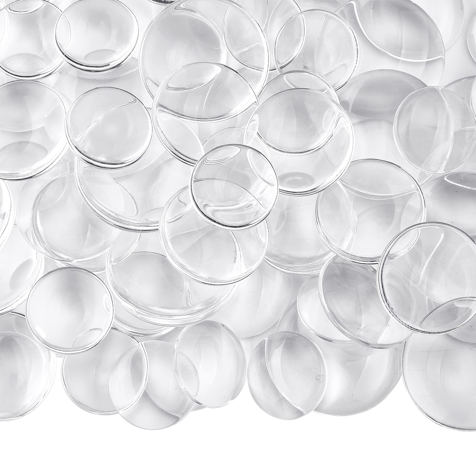 BEEFLYING 150Pcs Transparent Glass Cabochons Flat Back Half Round Colorful Dome Tile for DIY Earring Necklace Ring Jewelry Making