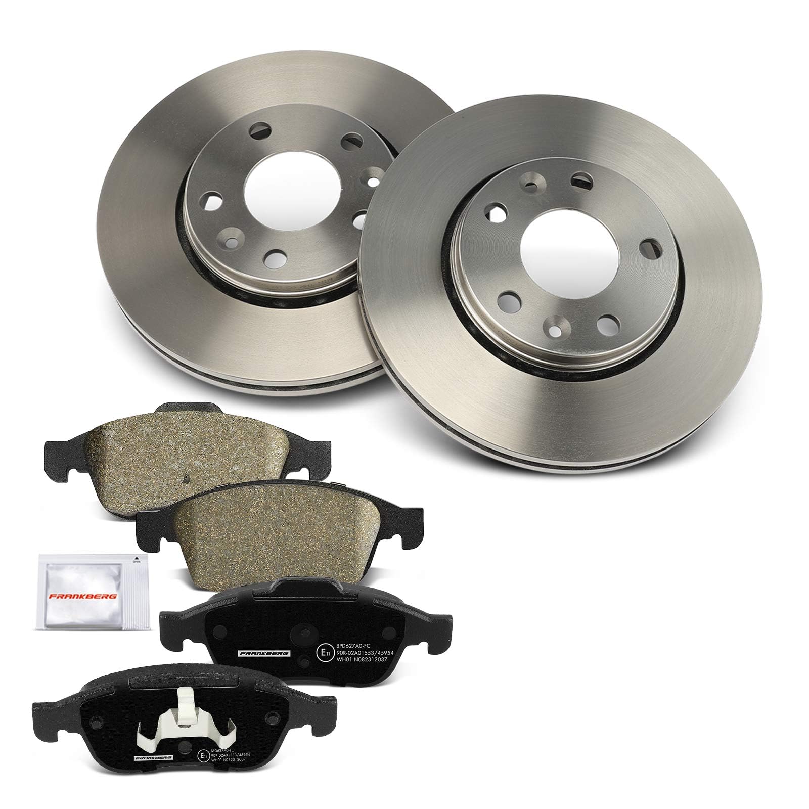Frankberg Bremsensatz inkl. 2x Bremsscheiben + 4x Bremsbeläge Vorne Kompatibel mit Zoe BFM Duster HM Duster HS M.e.g.a.n.e III Grandtour KZ0/1 Replace# 440603905R