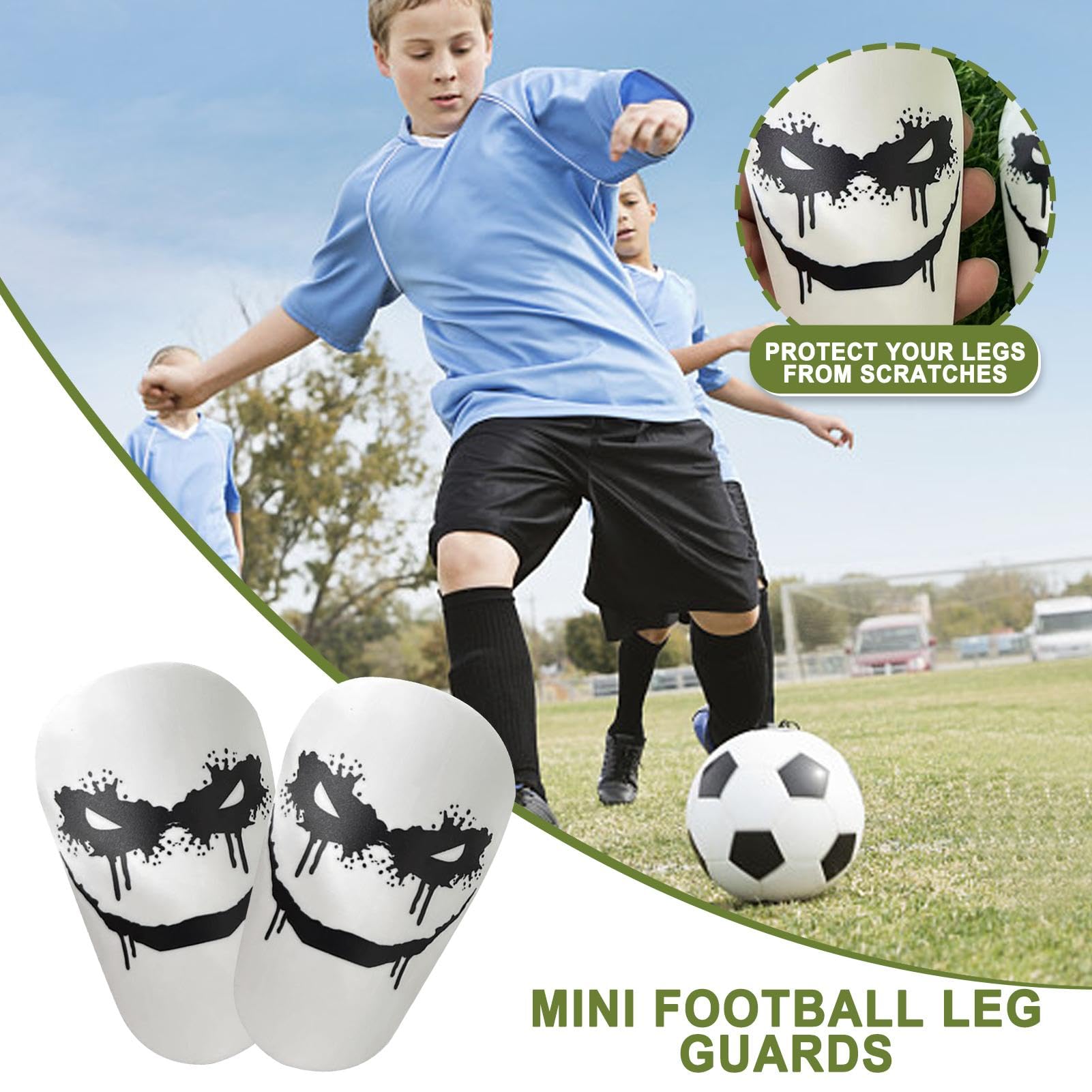 Pack De 2 Pares De Espinilleras Mini Para Fútbol Infantil - 6x9.5 Cm, Material PP Y EVA, Protección Ligera Para Niños Y Adultos