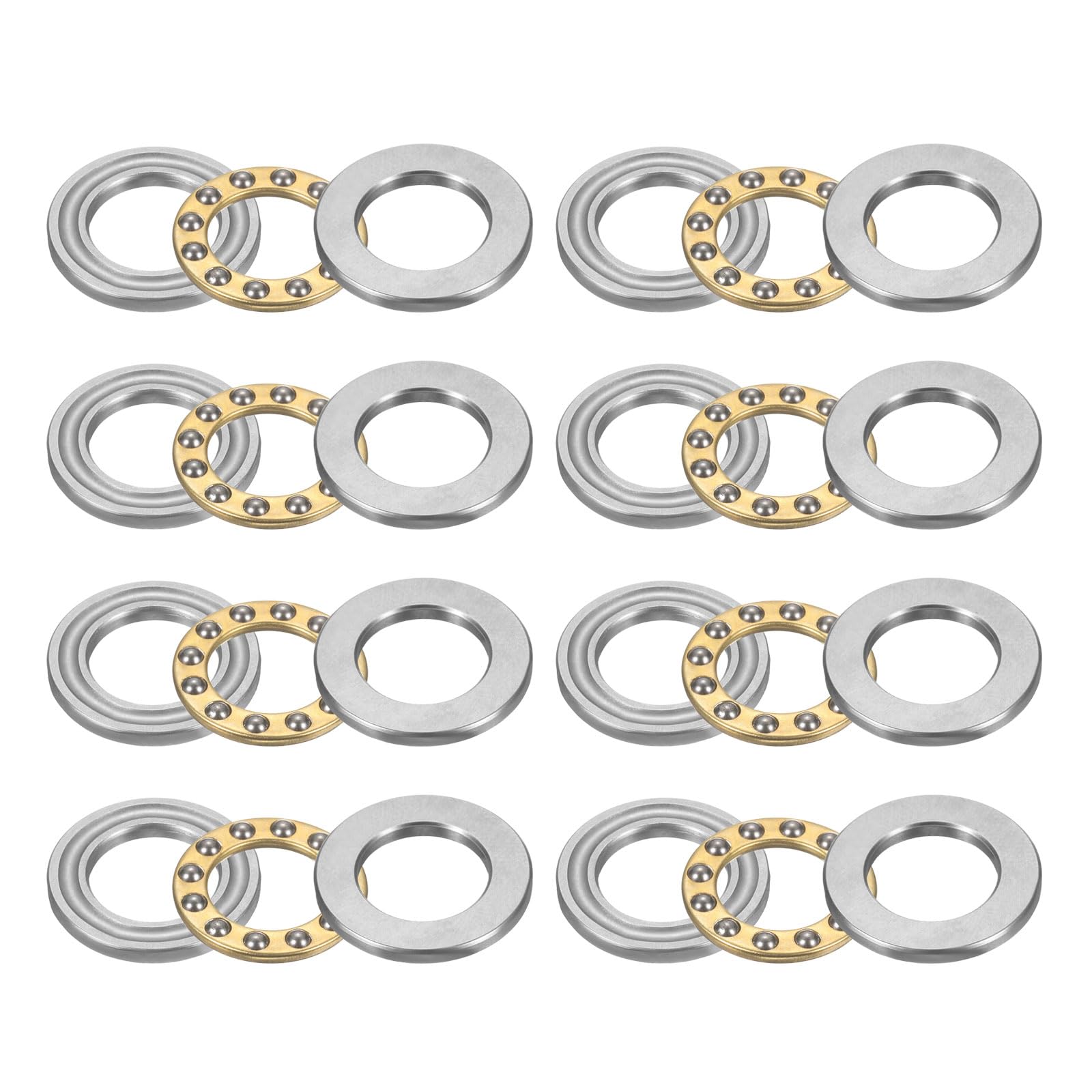 sourcing map Lot de 8 roulements à billes F13-22M, 13 mm x 22 mm x 7 mm, roulements de butée miniatures avec rondelles en acier chromé à sens unique pour systèmes de convoyeur, machines-outils