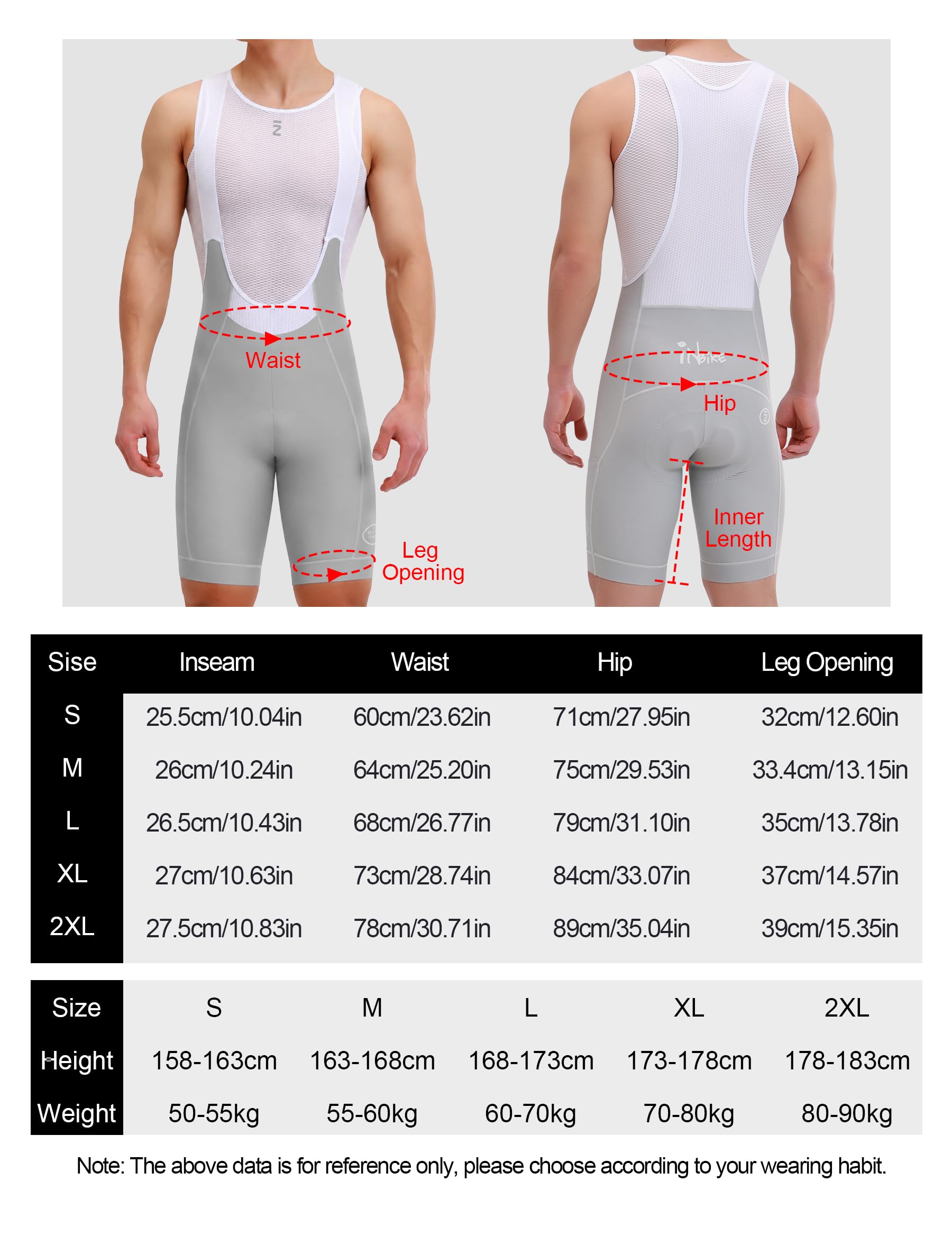 INBIKE Fahrrad Trägerhose Fahrradhose Herren Kurz Gepolstert Sommer mit Tasche Atmungsaktiv Reflektierende Radlerhose Radhose mit Träger für Rennrad MTB Radsport