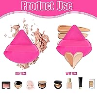 Vista 21 de Pimoys 6 esponjas de maquillaje facial, esponja de terciopelo suave triangular, esponja de belleza para polvo suelto (negro, rosa)