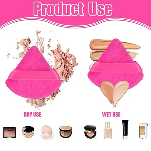 Miniatura 22 de 6 esponjas de maquillaje triangulares, esponja de maquillaje suave, para polvo facial, base cosmética, herramienta de maquillaje, relleno