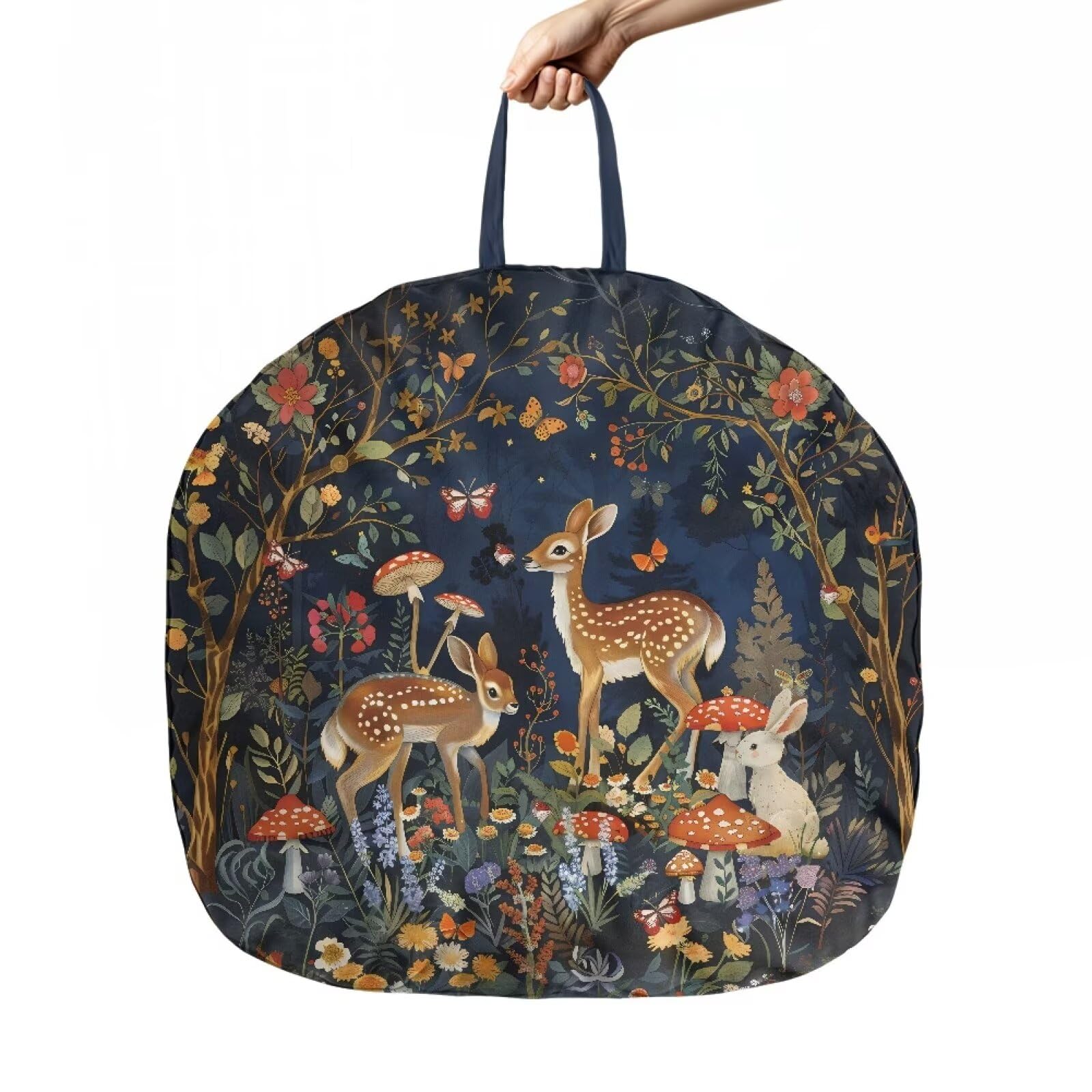 Txsniver Baby Lounger Pillow Case Removable Newborn Lounger Cover Soft Infant Lounger Cover Comfortable Baby Pillow Cover Cute Decor, 25.6 x 24 Inch, Deer Rabbit Butterfly Mushroom Floral Bush