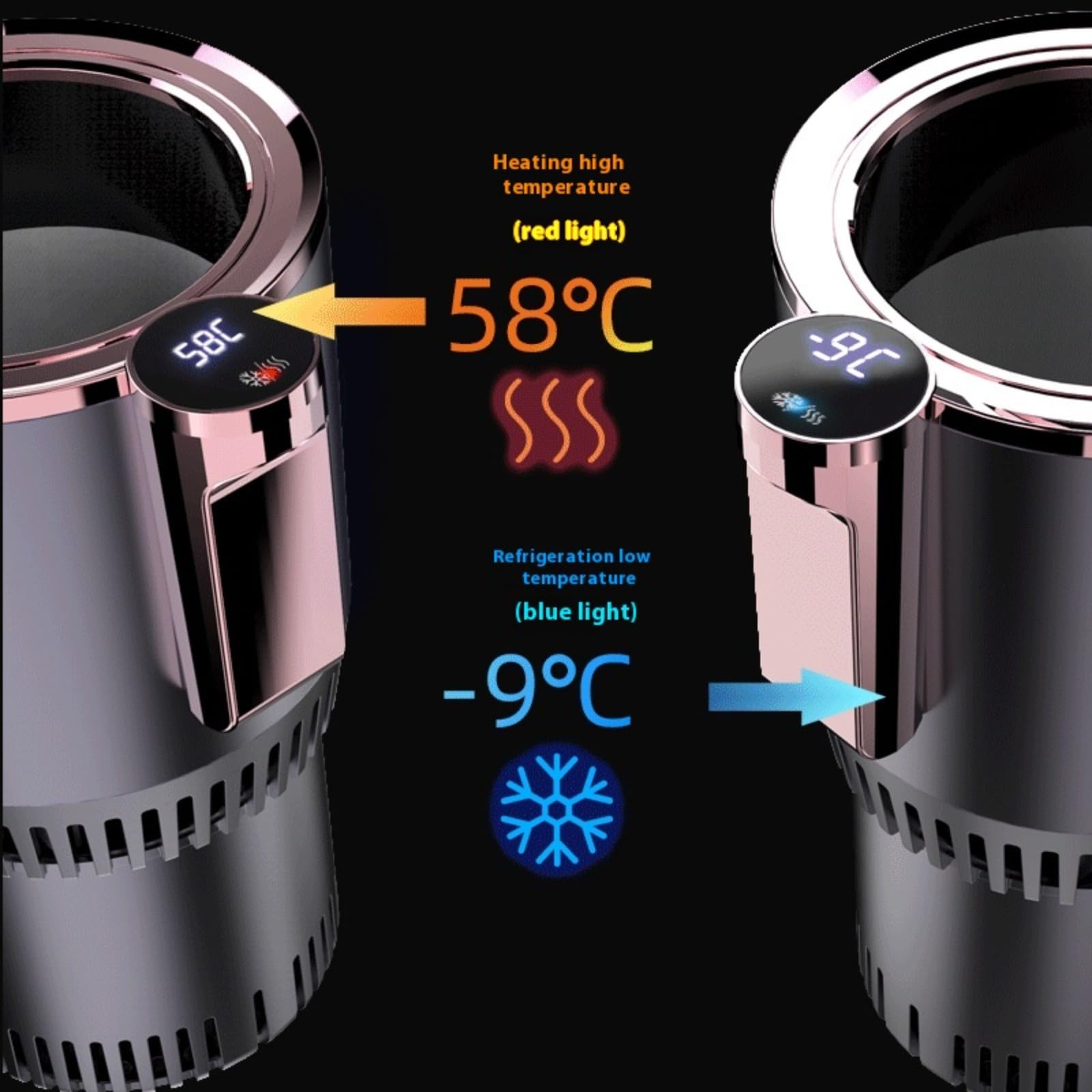 Scalda e raffredda bevande per auto 2 in 1 | Portabicchieri da auto con funzionamento touch Controllo della temperatura Portabevande per raffreddamento e riscaldamento dellauto