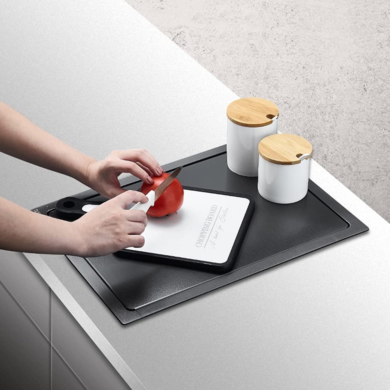 Fregadero de Cocina Oculto Plegable Multifuncional de Acero Inoxidable 304, 30 * 45cm, Ideal para Caravanas Pequeñas y Medianas