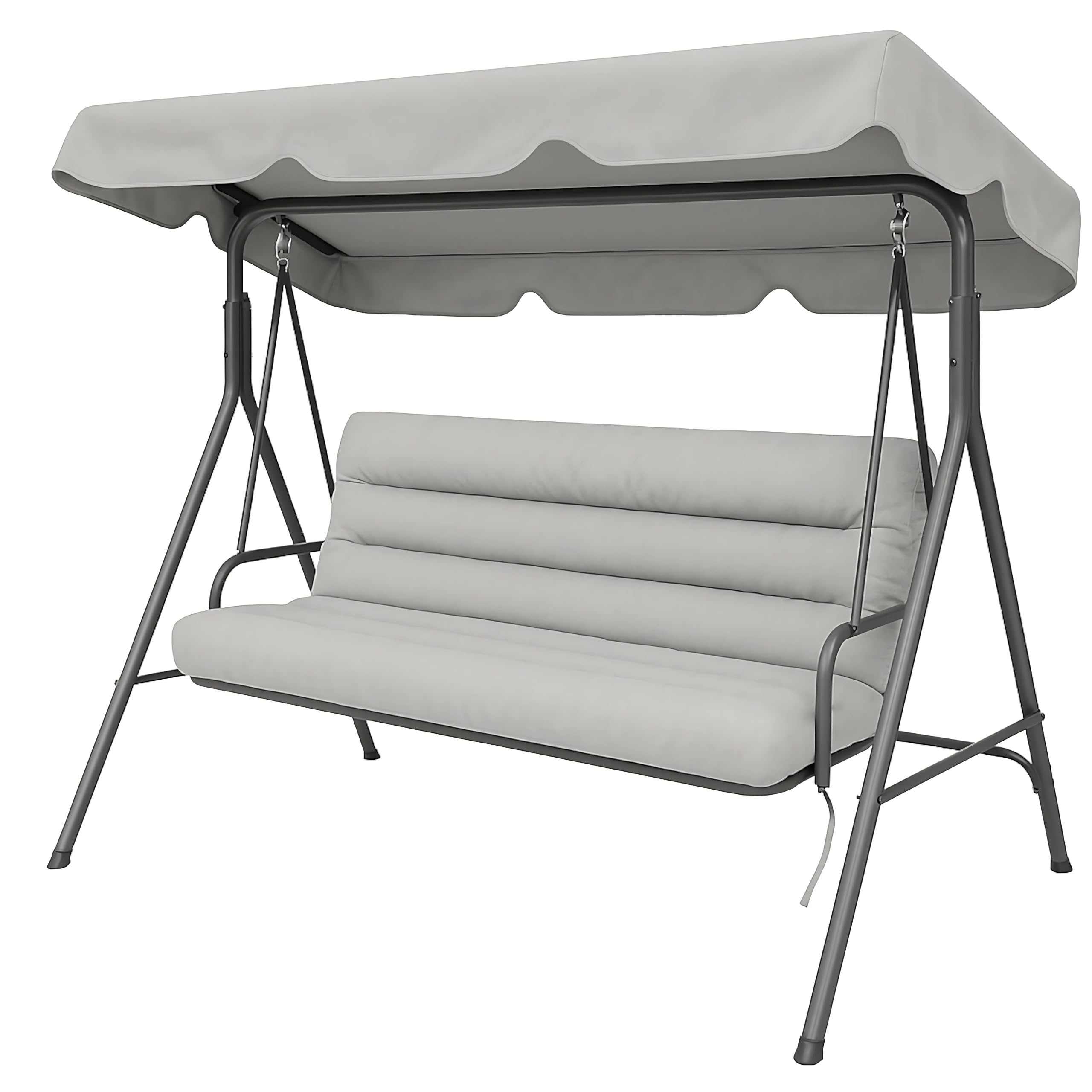 PillowPrim Techo impermeable para columpio de Hollywood, 2-3 plazas, protección UV, toldo para columpio de jardín, resistente al agua y al polvo, 120 x 215 cm, gris ceniza