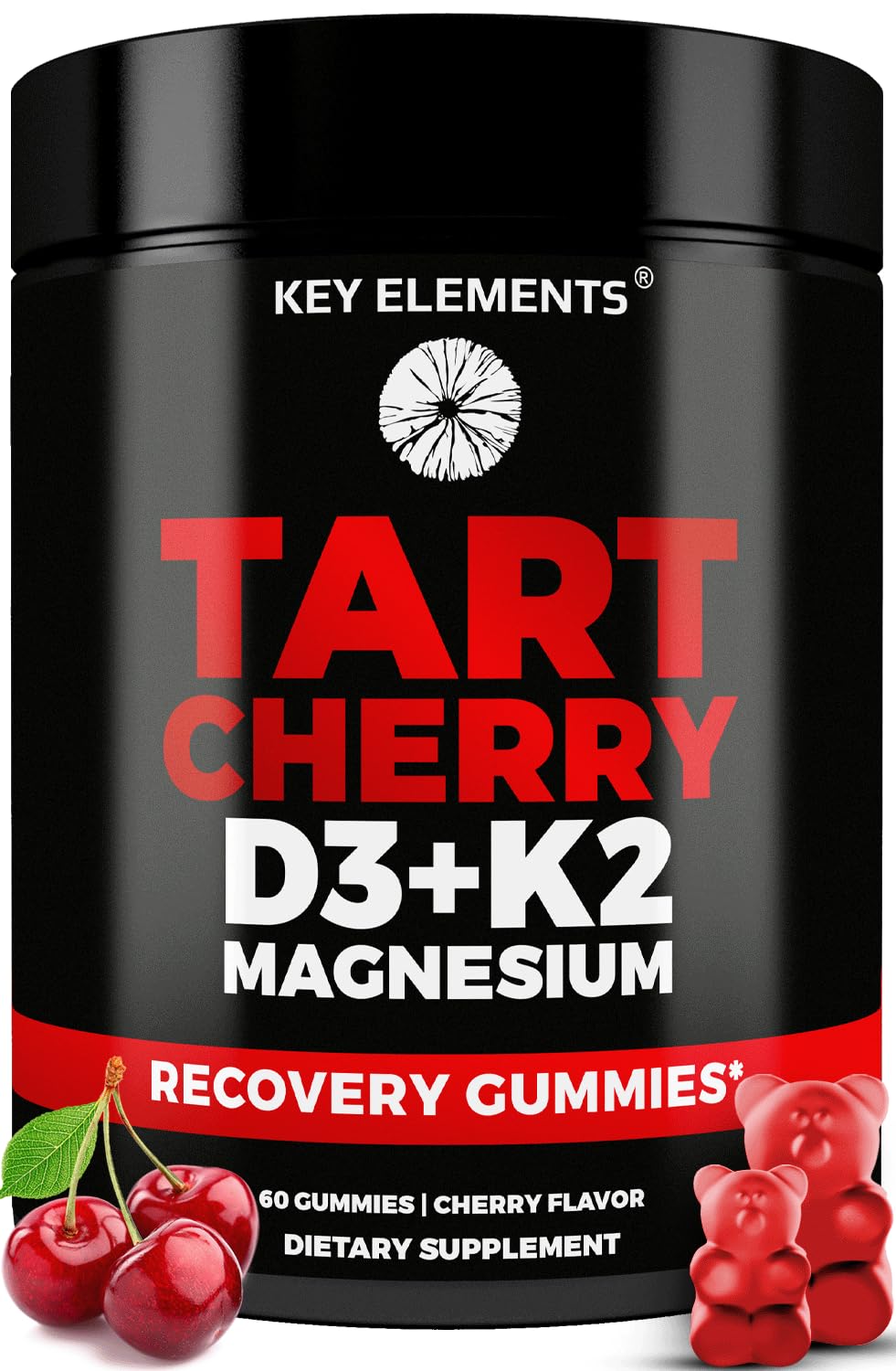 Recovery Tart Cherry Gummies with Vitamin D3 K2 5000 IU & Magnesium