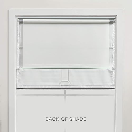 Miniatura 6 de Exclusive Home Prague Trellis - Persiana romana 100% opaca de 27 x 64 pulgadas, color blanco