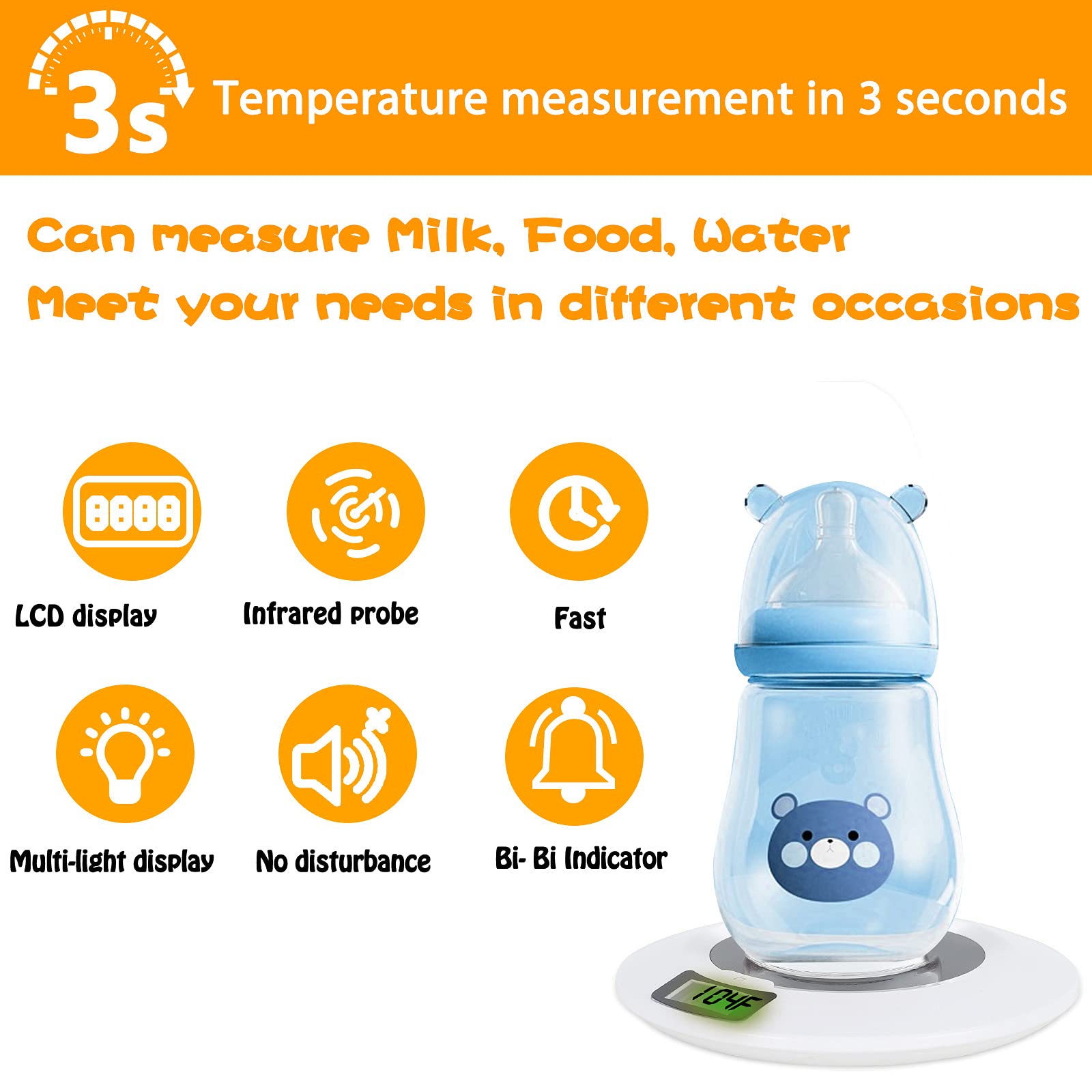 Buy moleath Baby Bottle Thermometer, Infrared Water Temperature Instant