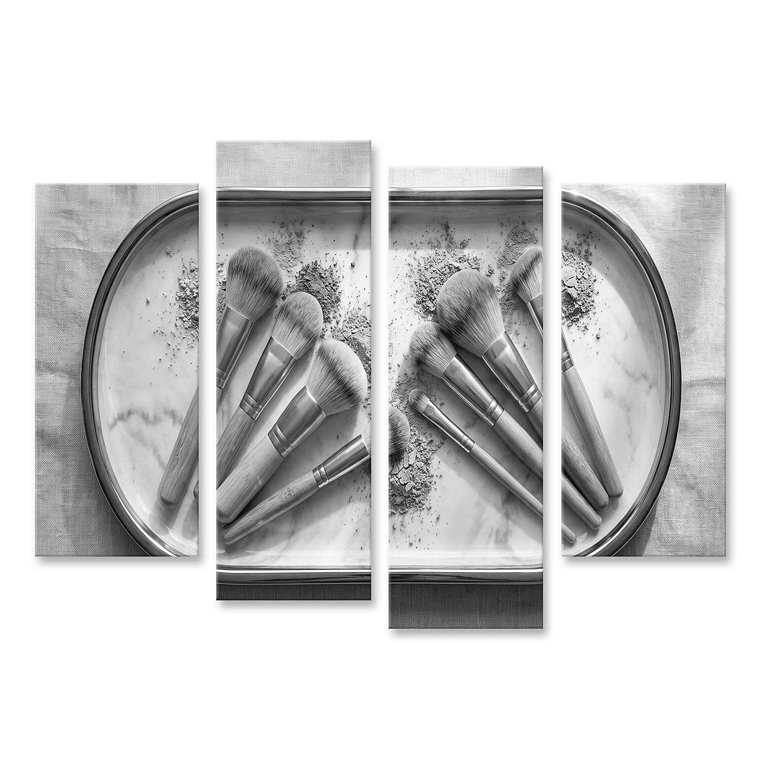 islandburner Lot de 4 pinceaux de maquillage luxueux sur toile pour décoration de salle de bain pour les amateurs de beauté