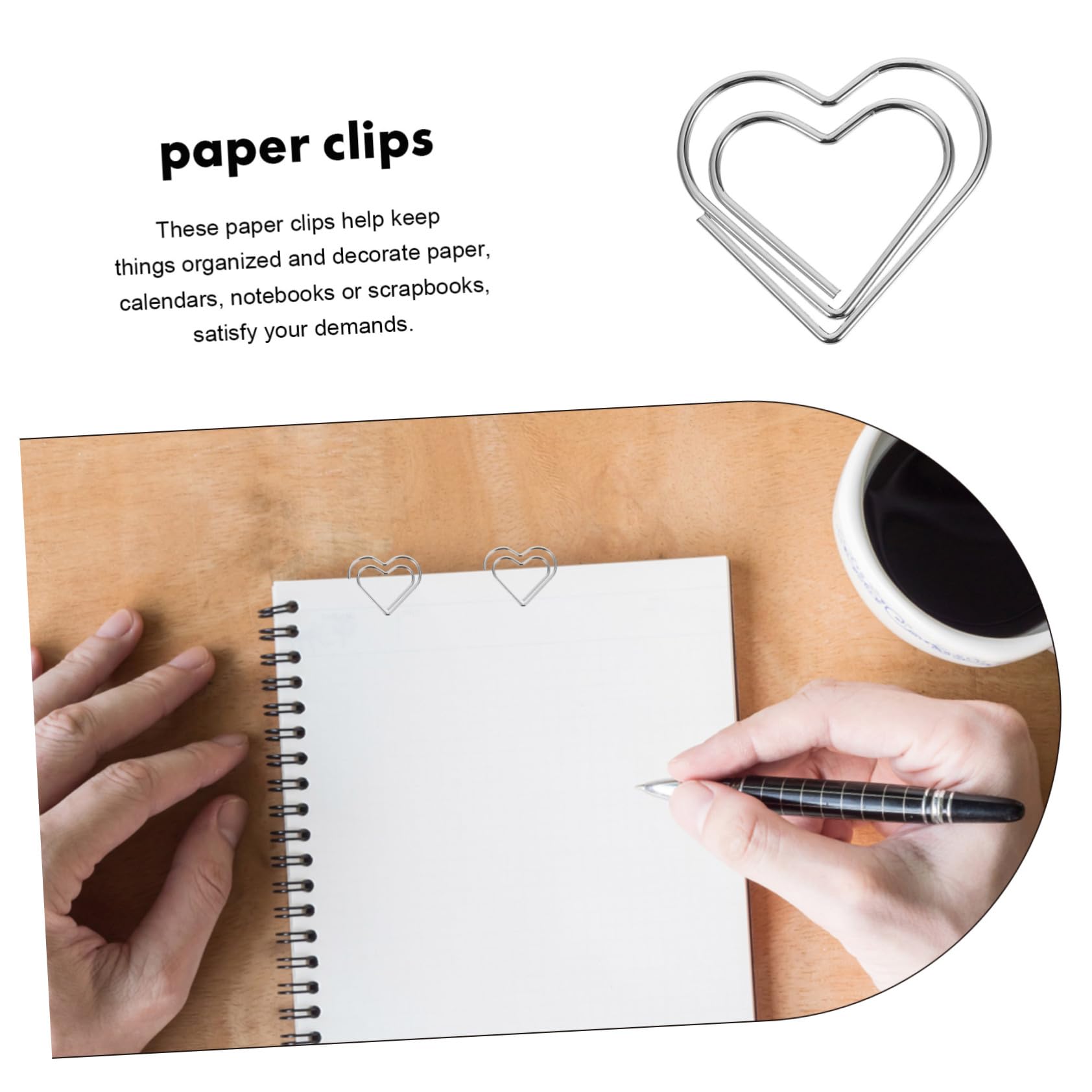 ARTIBETTER 4 Set Graffetta Piccole Clip Di Carta Ufficio Forma Cuori Fermagli Di Carta Cuore Graffette Metalliche Decorative Piccoli Fermagli Per Documenti Metallo Argento 100 Pezzi * 4