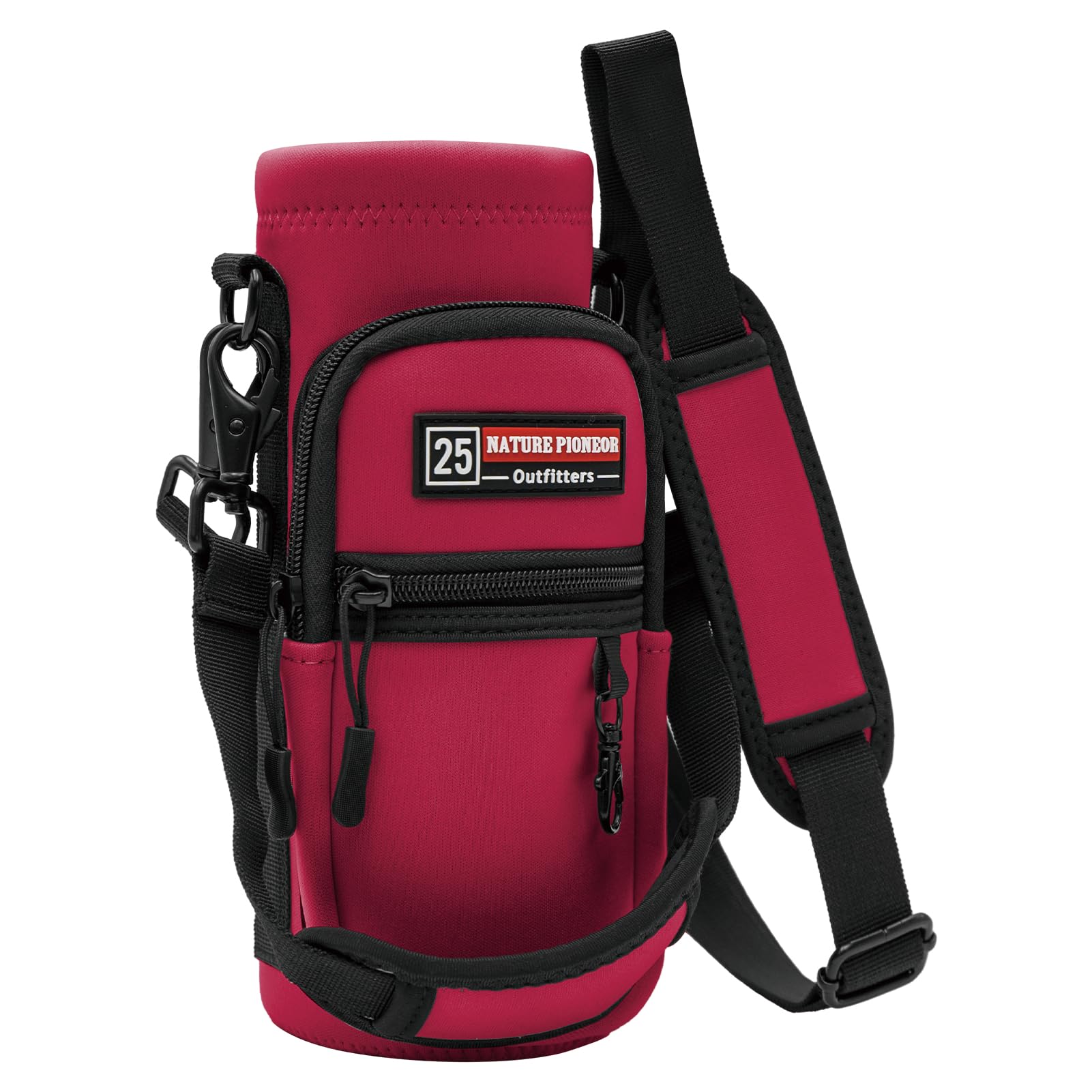 NATURE PIONEOR Water Bottle Holder with Strap,Water Bottle Carrier Bag  Sling Sleeve with Adjustable Shoulder Strap Handle and Large Phone Pocket
