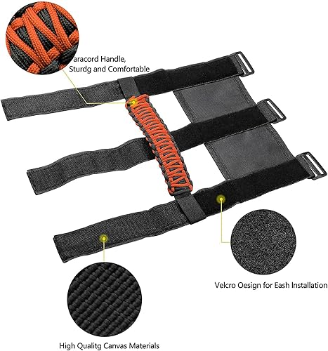 Miniatura 4 de 4 asas de agarre de barra antivuelco compatibles con Jeep Wrangler JLU JK JKU TJ YJ LJ JT JL y Gladiator JT 1987-2021 UTV y ATV, se adapta a barras