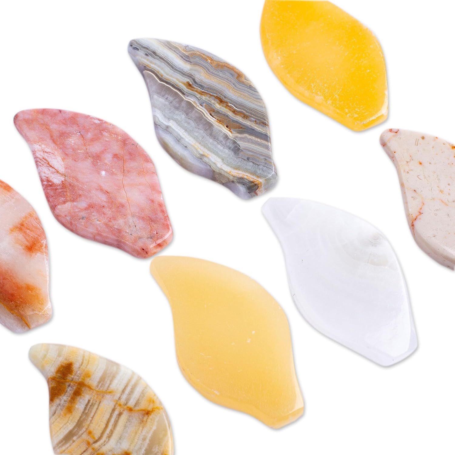 NOVICA Handmade Stressrelieving Stones Reclaimed Marble Pink Grey Decor Accessories Home Accents Gemstone [ 2.4in H x 1.4in W x 0.2in D] 'Dream Arrows'(Set of 2)